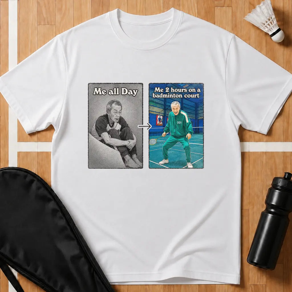 Me 2h On A Badminton Court T-Shirt