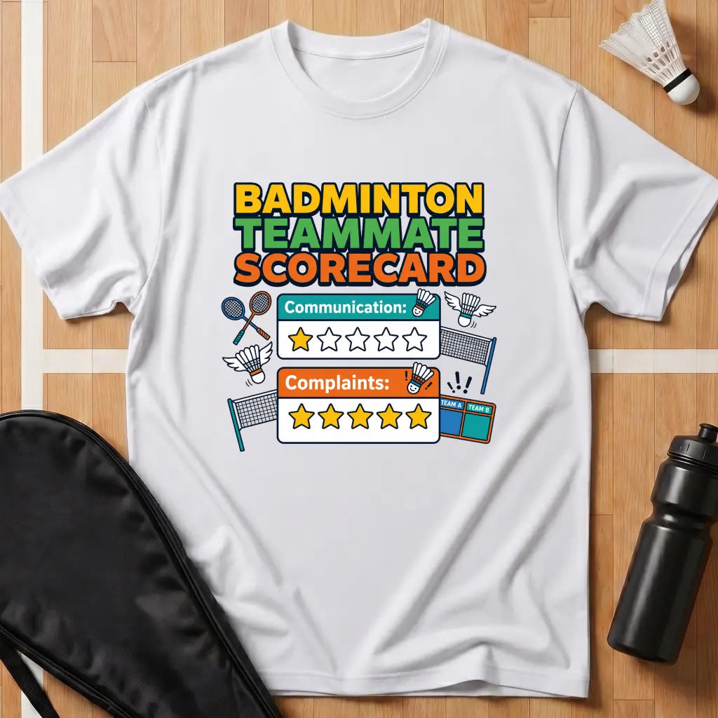 Badminton Teammate Scorecard T-Shirt