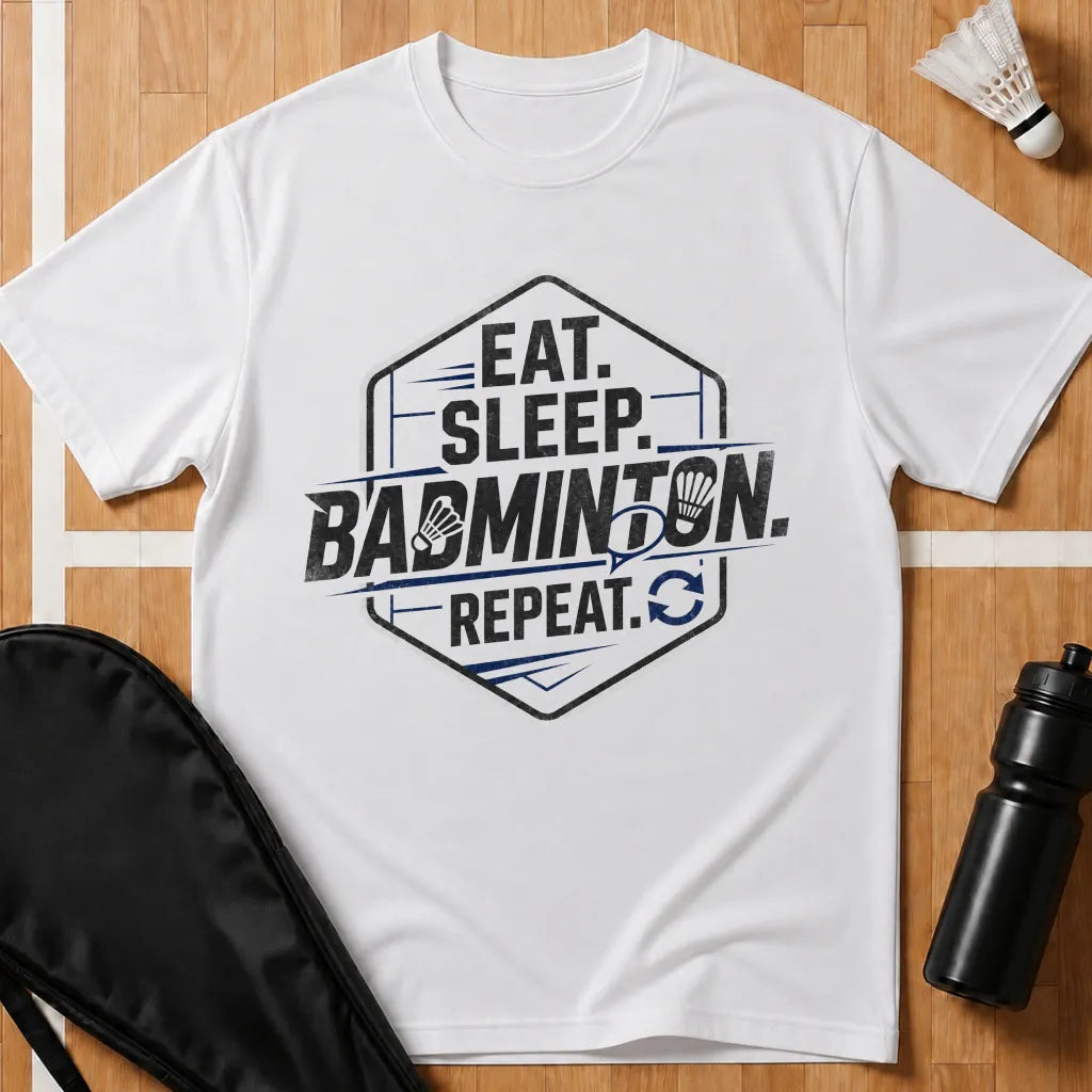 Eat Sleep Badminton Repeat T-Shirt