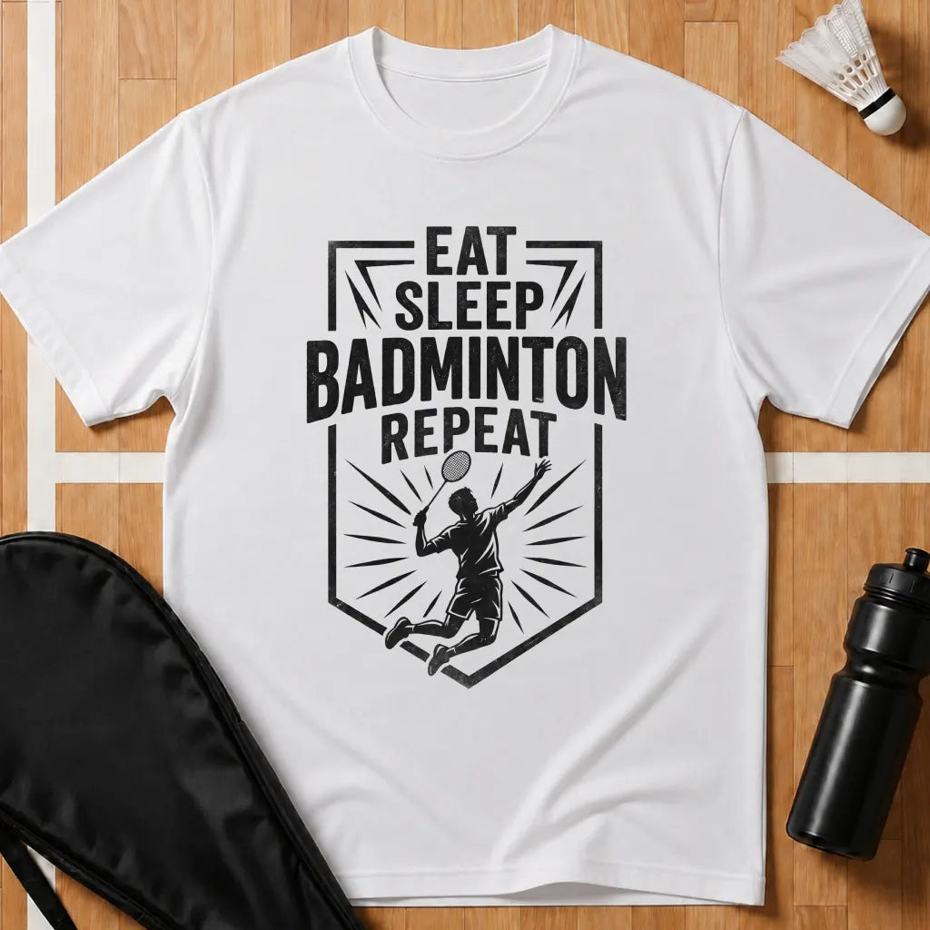 Eat Sleep Badminton Repeat T-Shirt