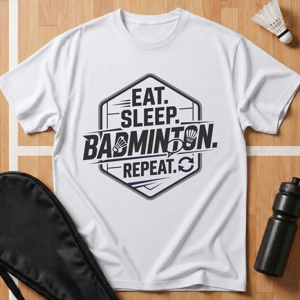 Eat Sleep Badminton Repeat T-Shirt