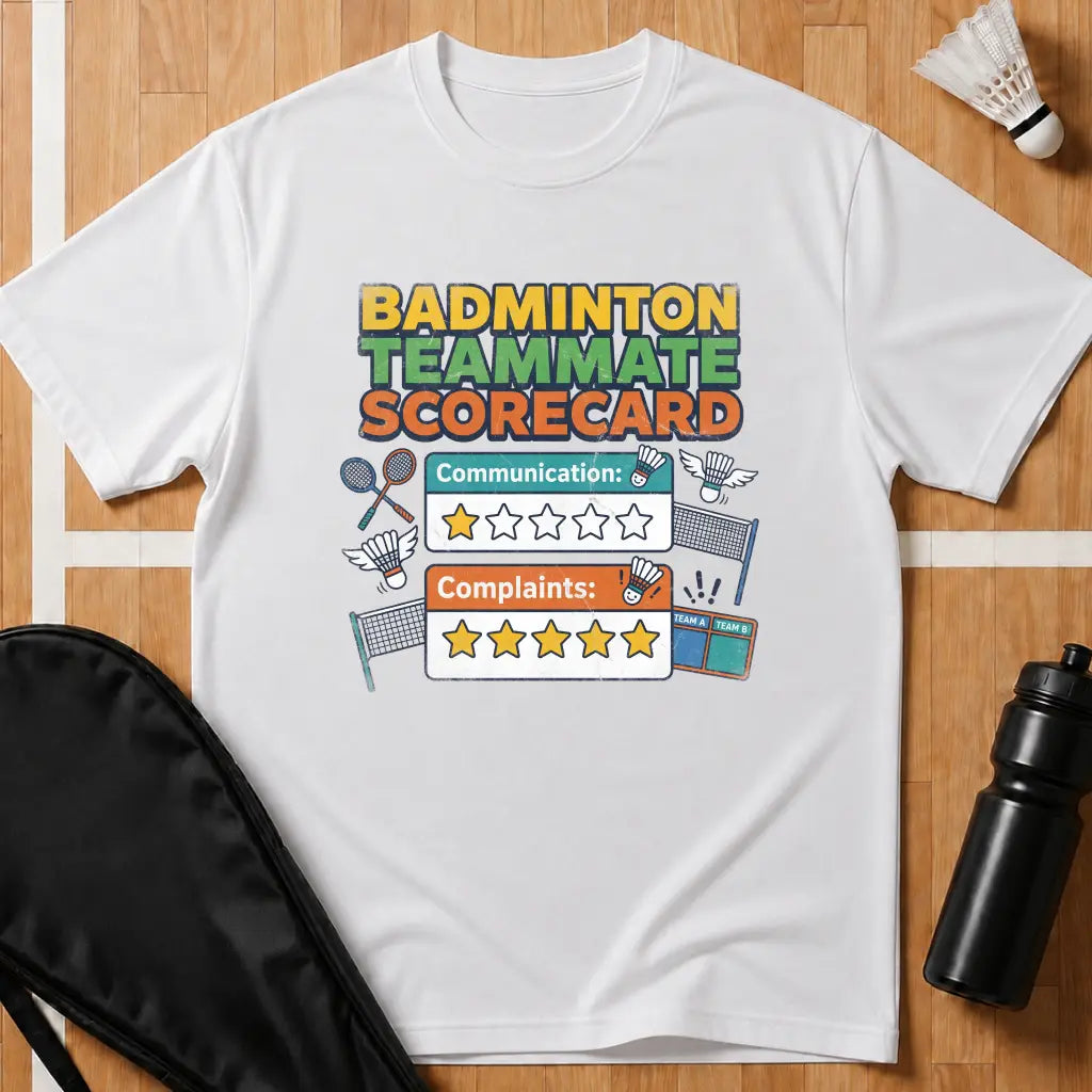 Badminton Teammate Scorecard T-Shirt