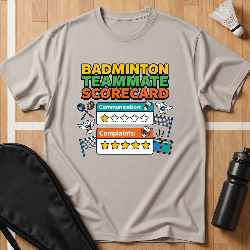 Badminton Teammate Scorecard T-Shirt