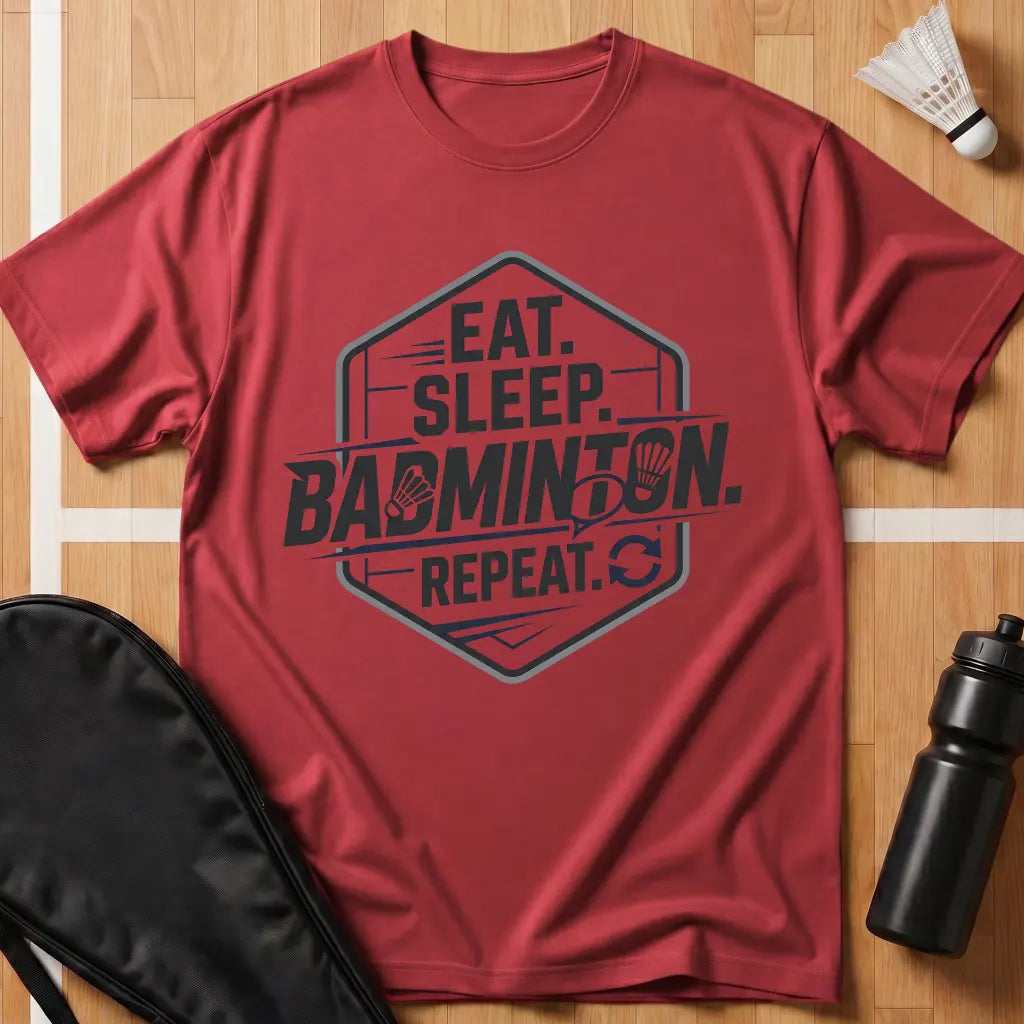 Eat Sleep Badminton Repeat T-Shirt