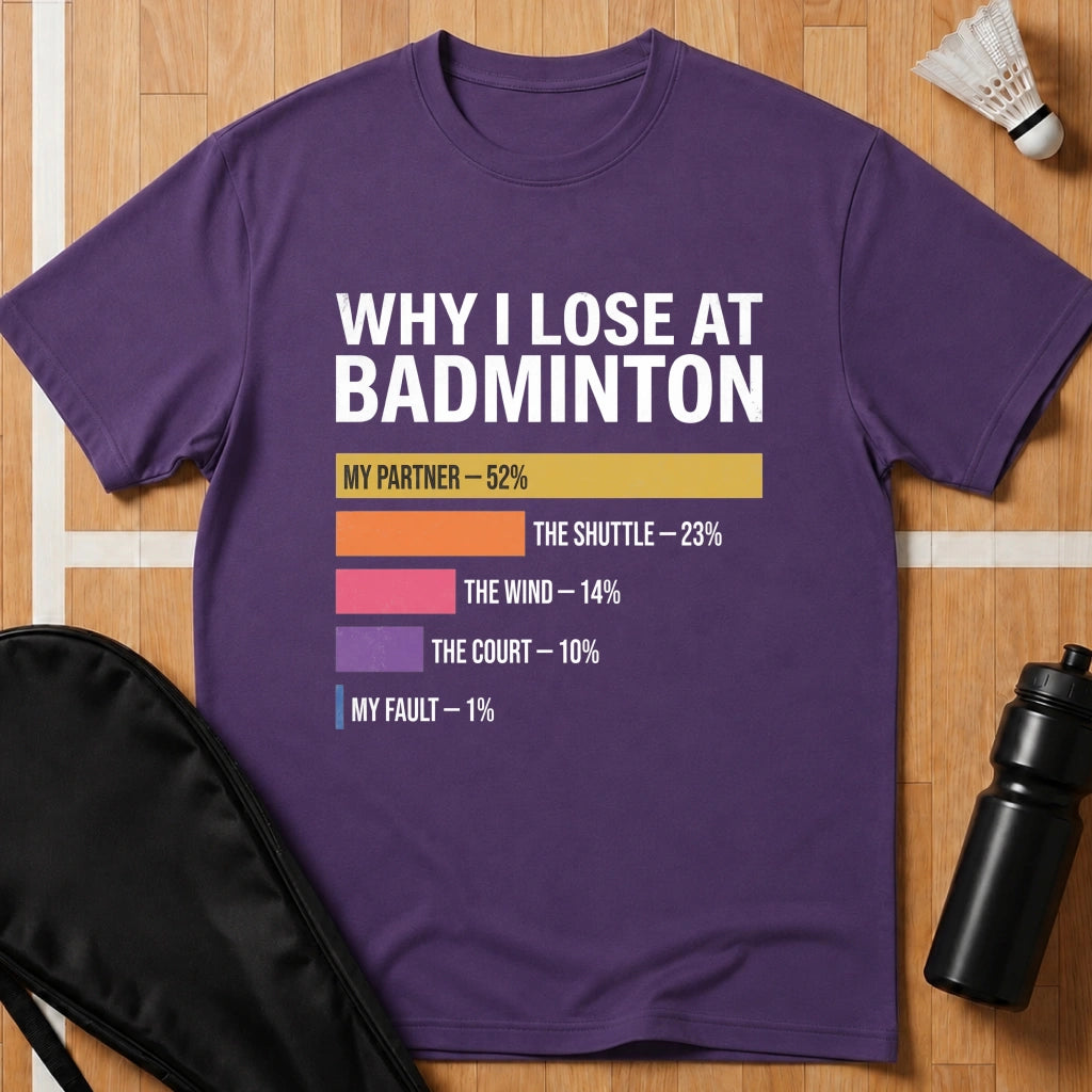 Why I Lose at Badminton T-Shirt