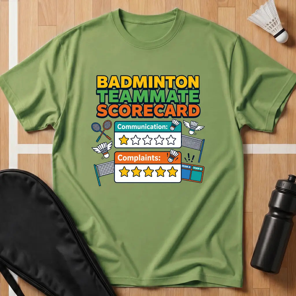 Badminton Teammate Scorecard T-Shirt