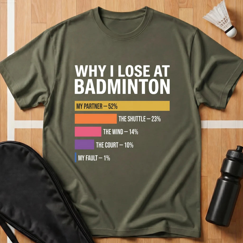Why I Lose at Badminton T-Shirt