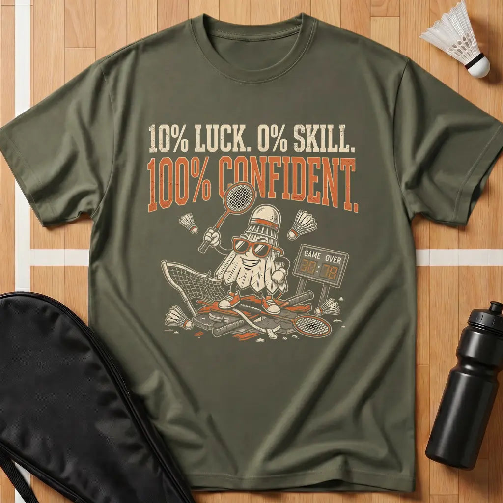 10% Luck 0% Skill 100% Confident T-Shirt