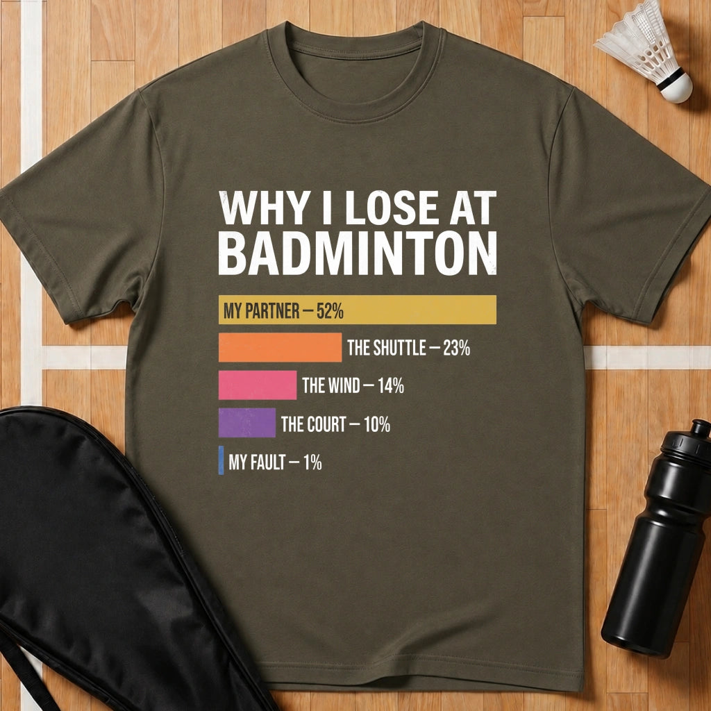Why I Lose at Badminton T-Shirt