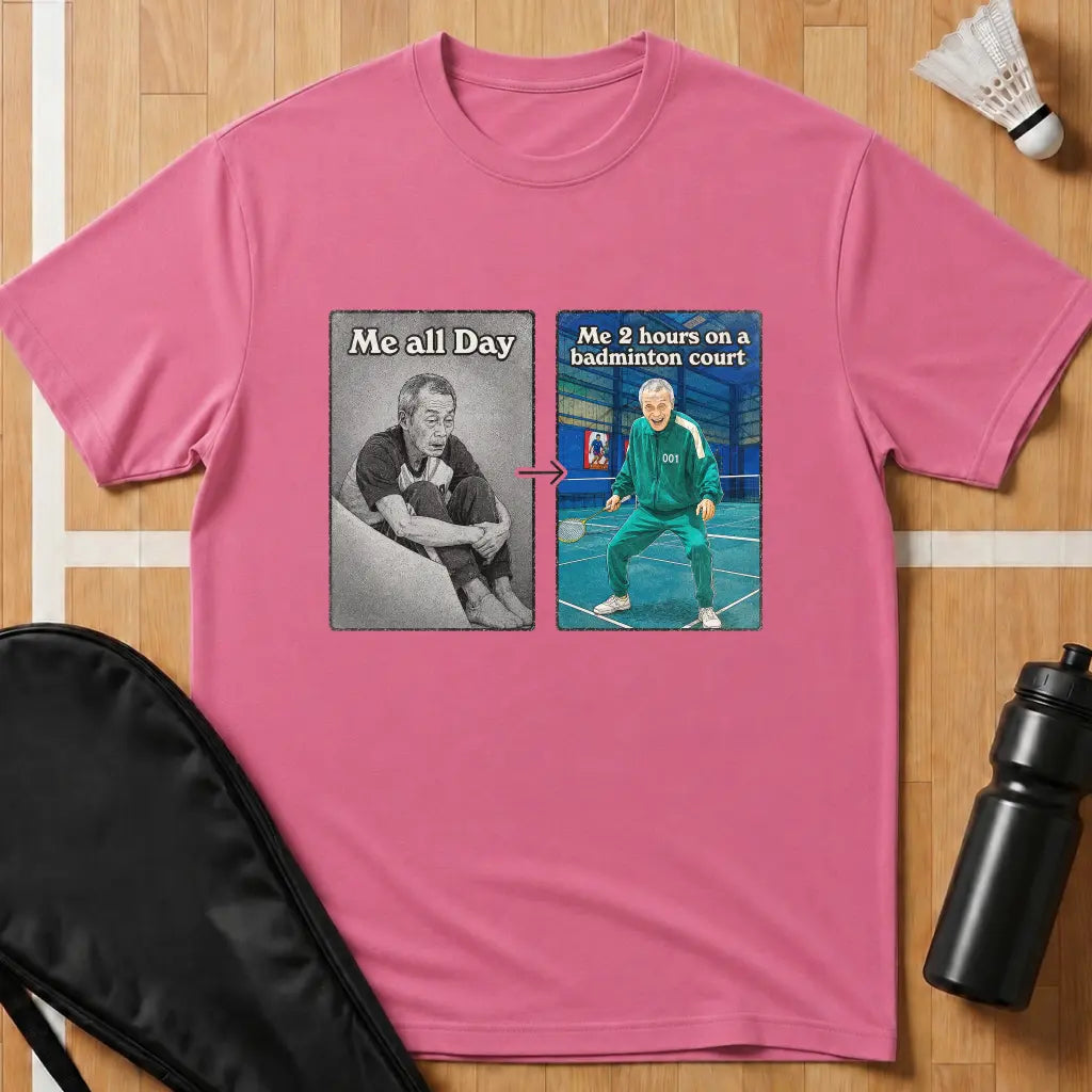 Me 2h On A Badminton Court T-Shirt